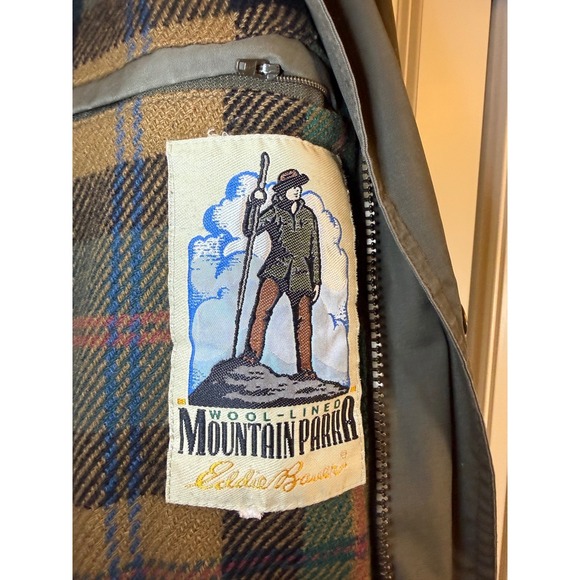 VINTAGE Eddie‎ Bauer Mens Mountain Parka Wool Lined Jacket Outdoor Size L - Picture 4 of 10